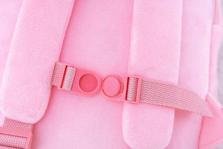 Rucsăcel personalizat cu păpușă detașabilă Pink Bunny 26cm
