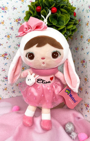 Păpușă personalizată Mini Bunny Doll with Bow 25cm